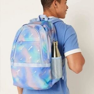 Victoria's Secret Pink Collegiate Backpack In Artic Ice Blue Tye Dye NWT